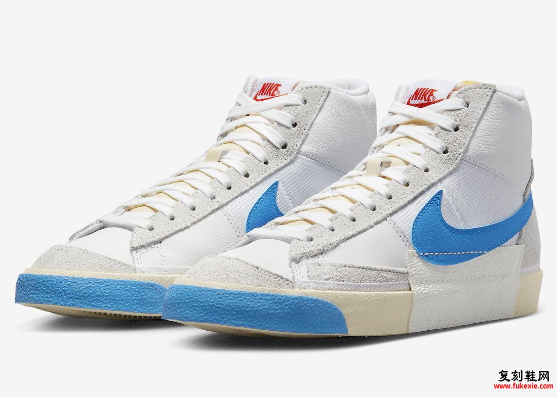 Nike Blazer Mid 77 Remastered White 照片 Blue Beach DQ7673-102 发布日期