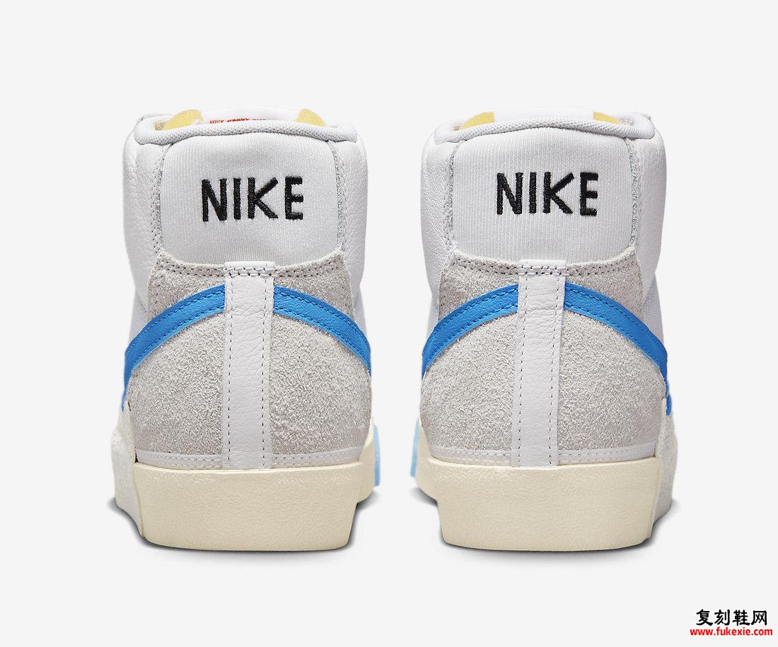 Nike Blazer Mid 77 Remastered White 照片 Blue Beach DQ7673-102 发布日期