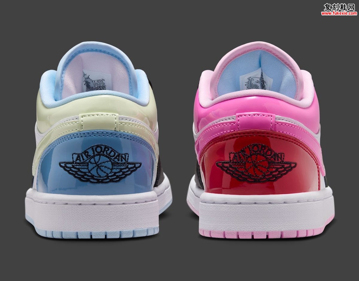 Air Jordan 1 Low “Mismatched Patent” 7月20日正式发售,粉绿蓝错位漆皮演绎俏皮不对称美学插图4 Air Jordan 1 Low “Mismatched Patent” 7月20日正式发售,粉绿蓝错位漆皮演绎俏皮不对称美学