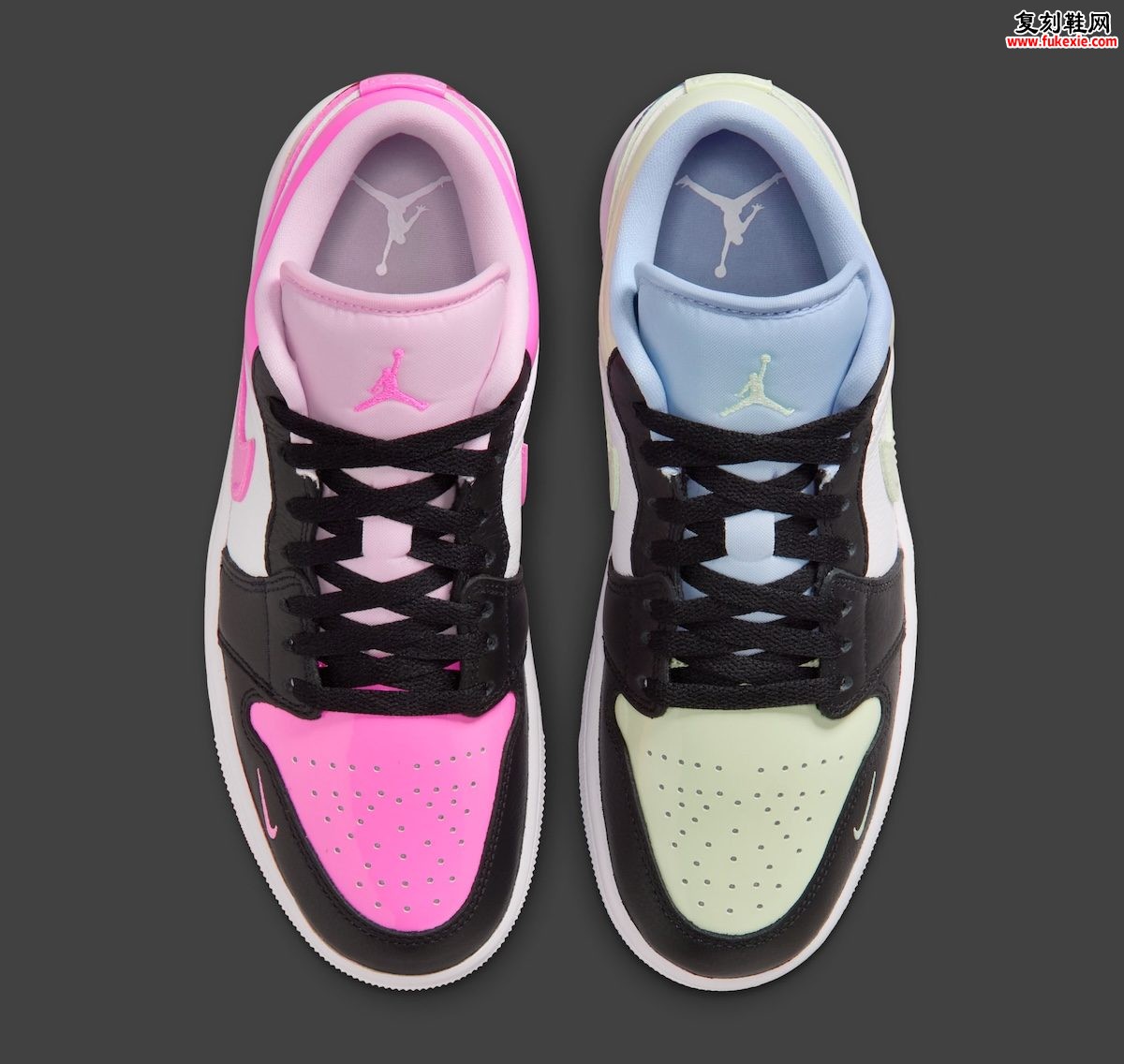Air Jordan 1 Low “Mismatched Patent” 7月20日正式发售,粉绿蓝错位漆皮演绎俏皮不对称美学插图3 Air Jordan 1 Low “Mismatched Patent” 7月20日正式发售,粉绿蓝错位漆皮演绎俏皮不对称美学