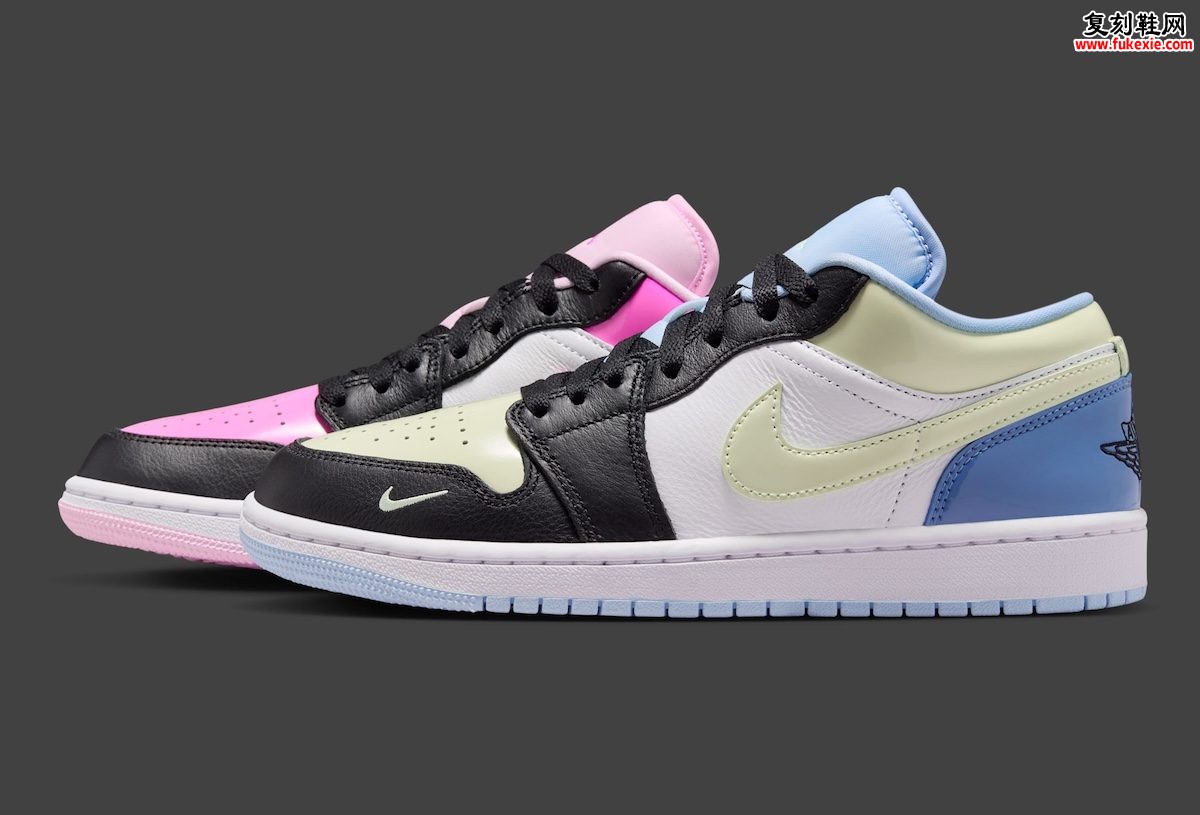 Air Jordan 1 Low “Mismatched Patent” 7月20日正式发售,粉绿蓝错位漆皮演绎俏皮不对称美学插图1 Air Jordan 1 Low “Mismatched Patent” 7月20日正式发售,粉绿蓝错位漆皮演绎俏皮不对称美学