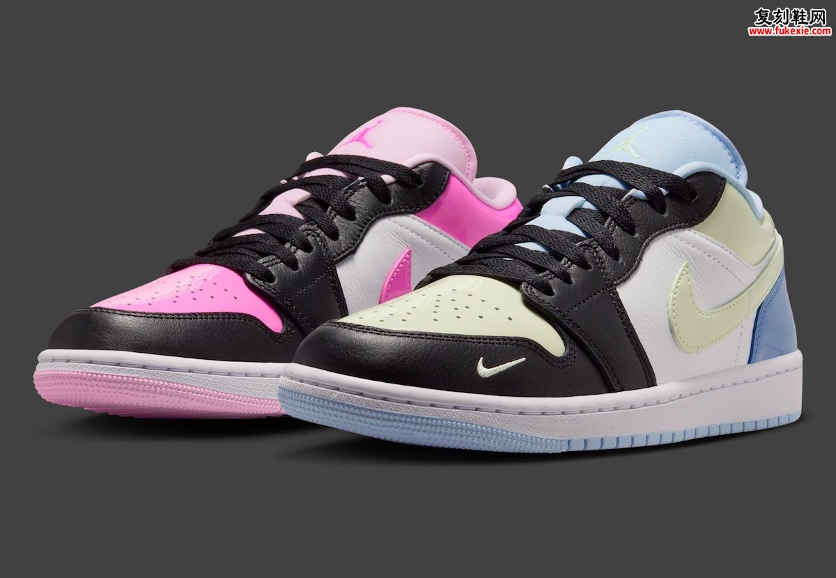Air Jordan 1 Low “Mismatched Patent” 7月20日正式发售,粉绿蓝错位漆皮演绎俏皮不对称美学插图 Air Jordan 1 Low “Mismatched Patent” 7月20日正式发售,粉绿蓝错位漆皮演绎俏皮不对称美学