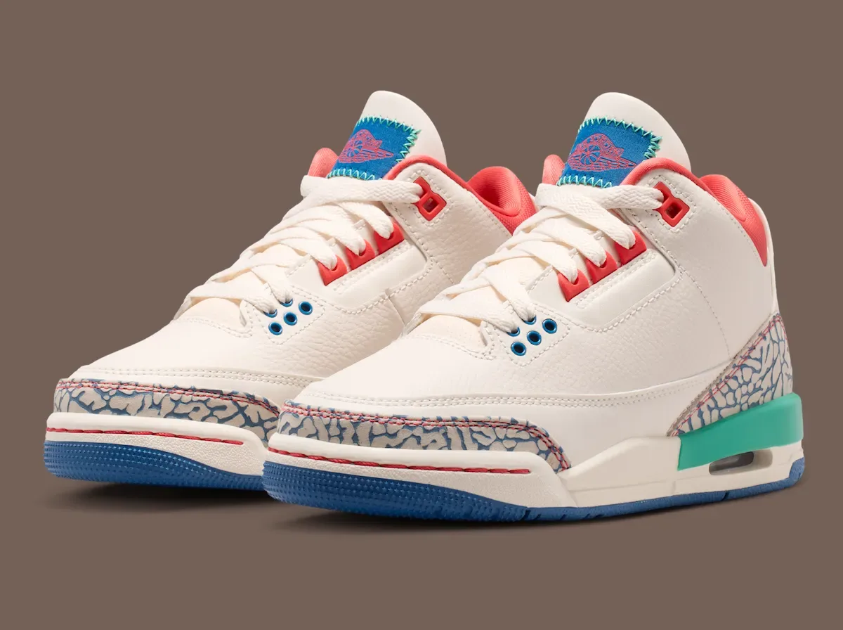 Air Jordan 3 GS “Chalk” 粉笔白蓝绿童鞋2026年8月8日独占发售