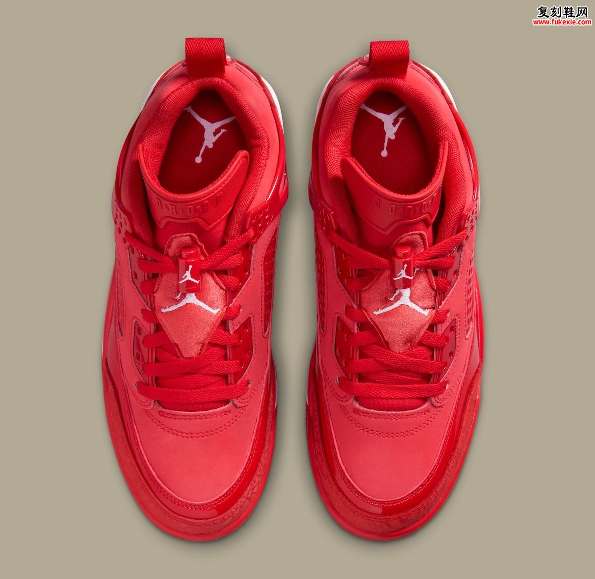 全红漆皮混搭麂皮 Jordan Spizike Low “University Red” 2026夏季发售