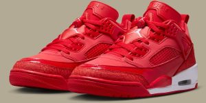 全红漆皮混搭麂皮 Jordan Spizike Low “University Red” 2026夏季发售缩略图