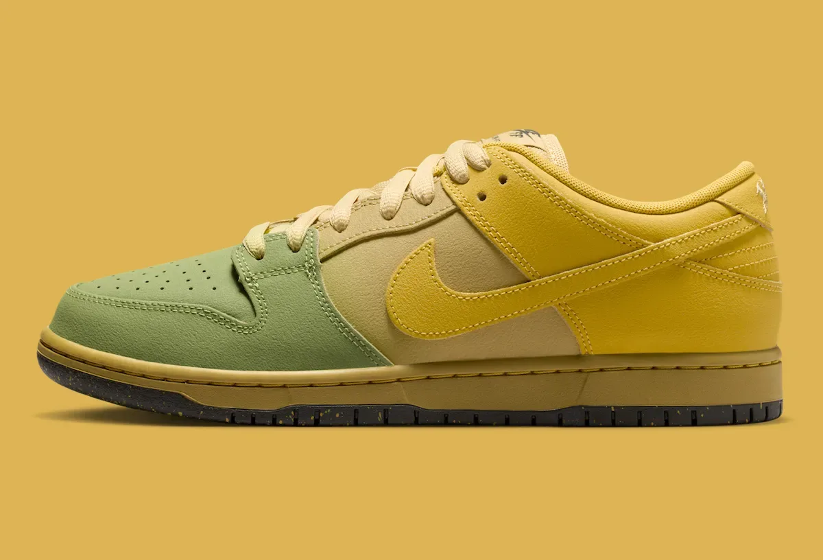 Nike SB Dunk Low “Saffron Quartz” 秋季登场,黄绿分层鞋面暗藏千禧年火焰图腾插图1 Nike SB Dunk Low “Saffron Quartz” 秋季登场,黄绿分层鞋面暗藏千禧年火焰图腾