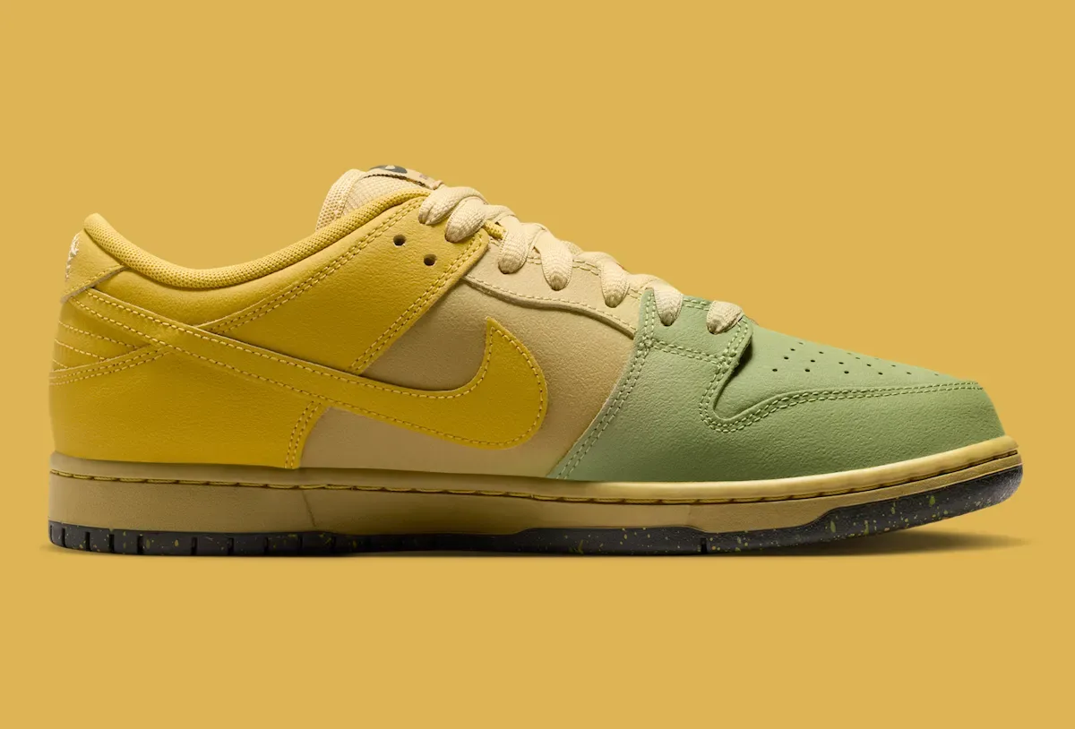 Nike SB Dunk Low “Saffron Quartz” 秋季登场,黄绿分层鞋面暗藏千禧年火焰图腾插图2 Nike SB Dunk Low “Saffron Quartz” 秋季登场,黄绿分层鞋面暗藏千禧年火焰图腾
