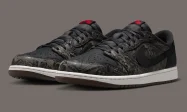 黑棕激光蚀刻皮革鞋面 Fire Red 刺绣细节点缀，Air Jordan 1 Low OG “Laser” 8月22日发售缩略图
