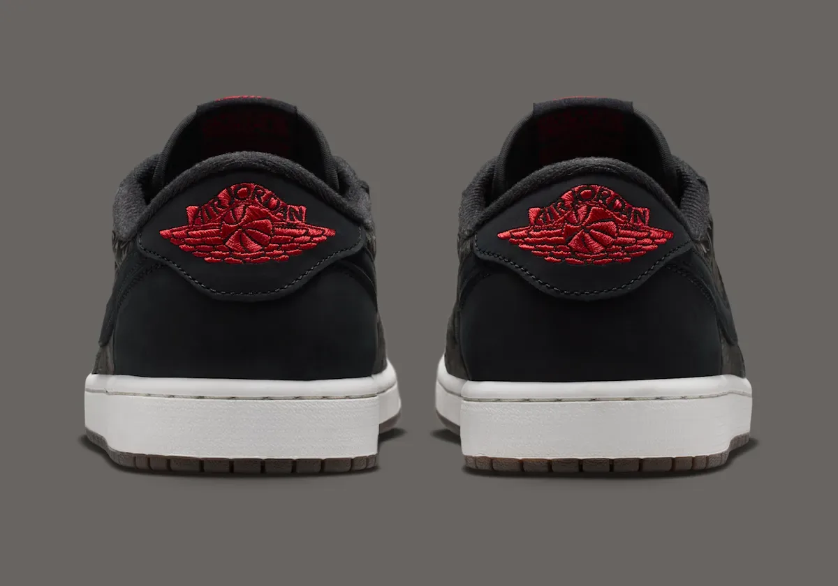 黑棕激光蚀刻皮革鞋面 Fire Red 刺绣细节点缀，Air Jordan 1 Low OG “Laser” 8月22日发售