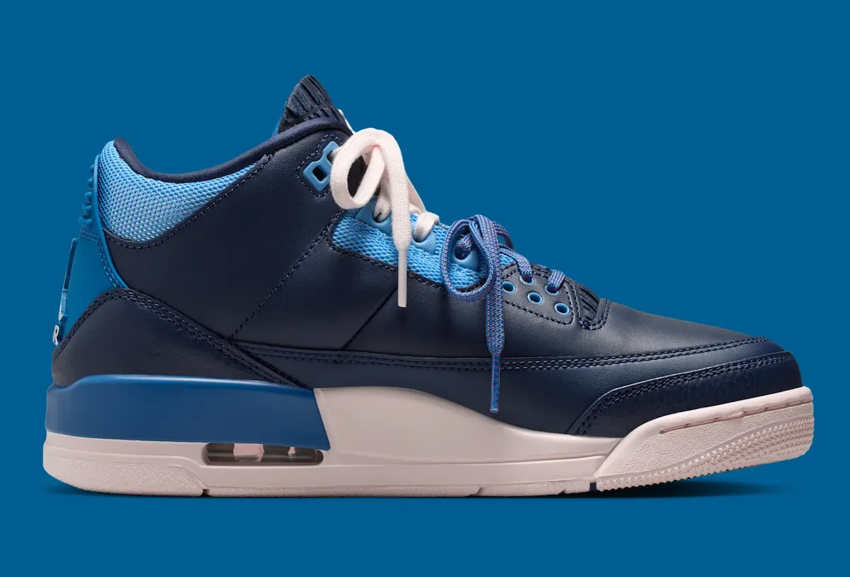 海军蓝基底左右脚粉蓝鸳鸯撞色，女款 Air Jordan 3 “Sports Renaissance” 8月15日发售
