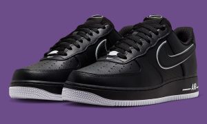 荔枝纹皮革拼接打孔鞋头，Nike Air Force 1 Low “Black/White” 黑白反转2026秋季发售缩略图