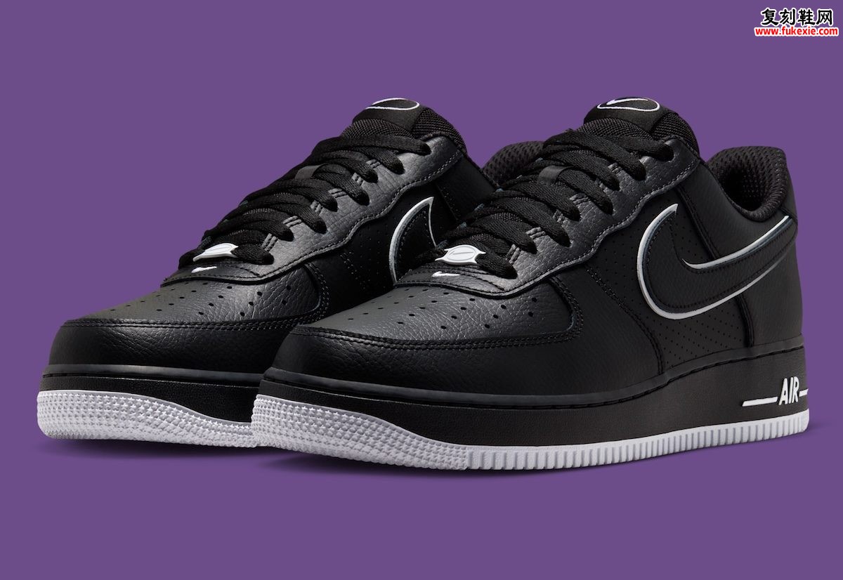 荔枝纹皮革拼接打孔鞋头，Nike Air Force 1 Low “Black/White” 黑白反转2026秋季发售