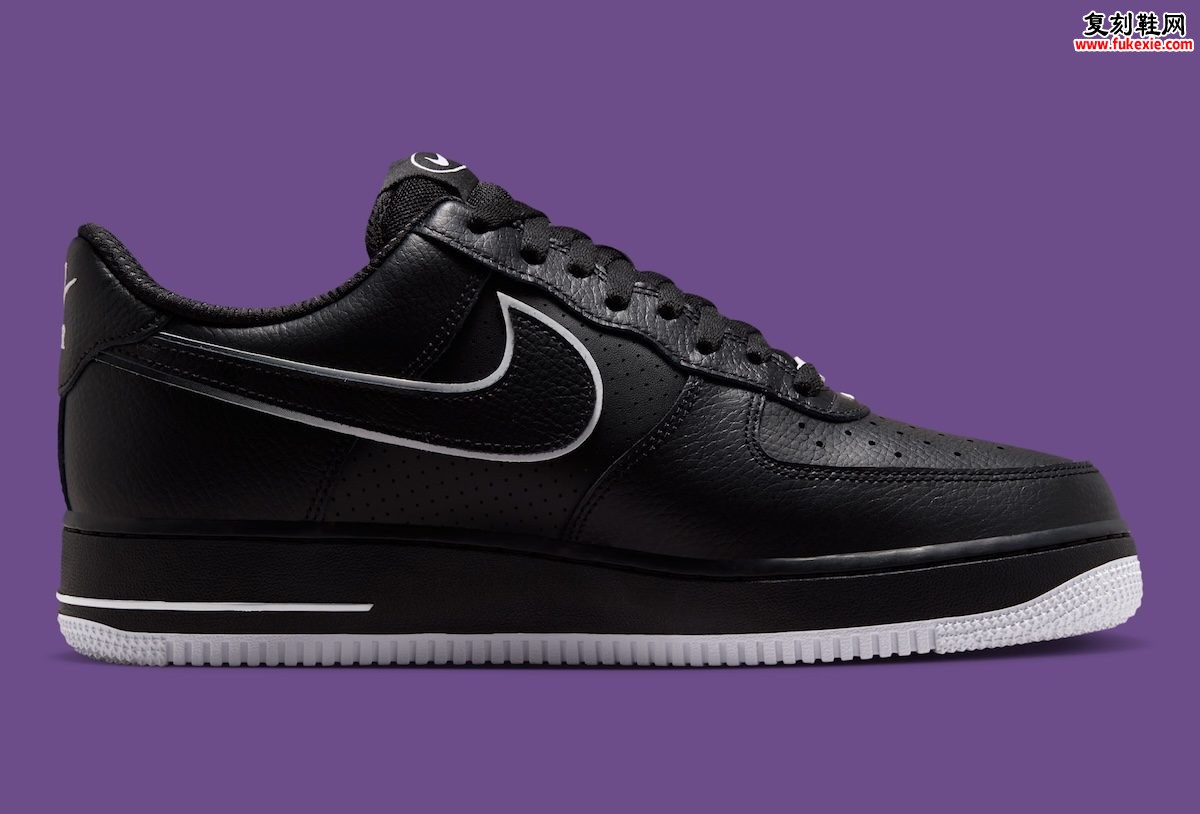 荔枝纹皮革拼接打孔鞋头，Nike Air Force 1 Low “Black/White” 黑白反转2026秋季发售
