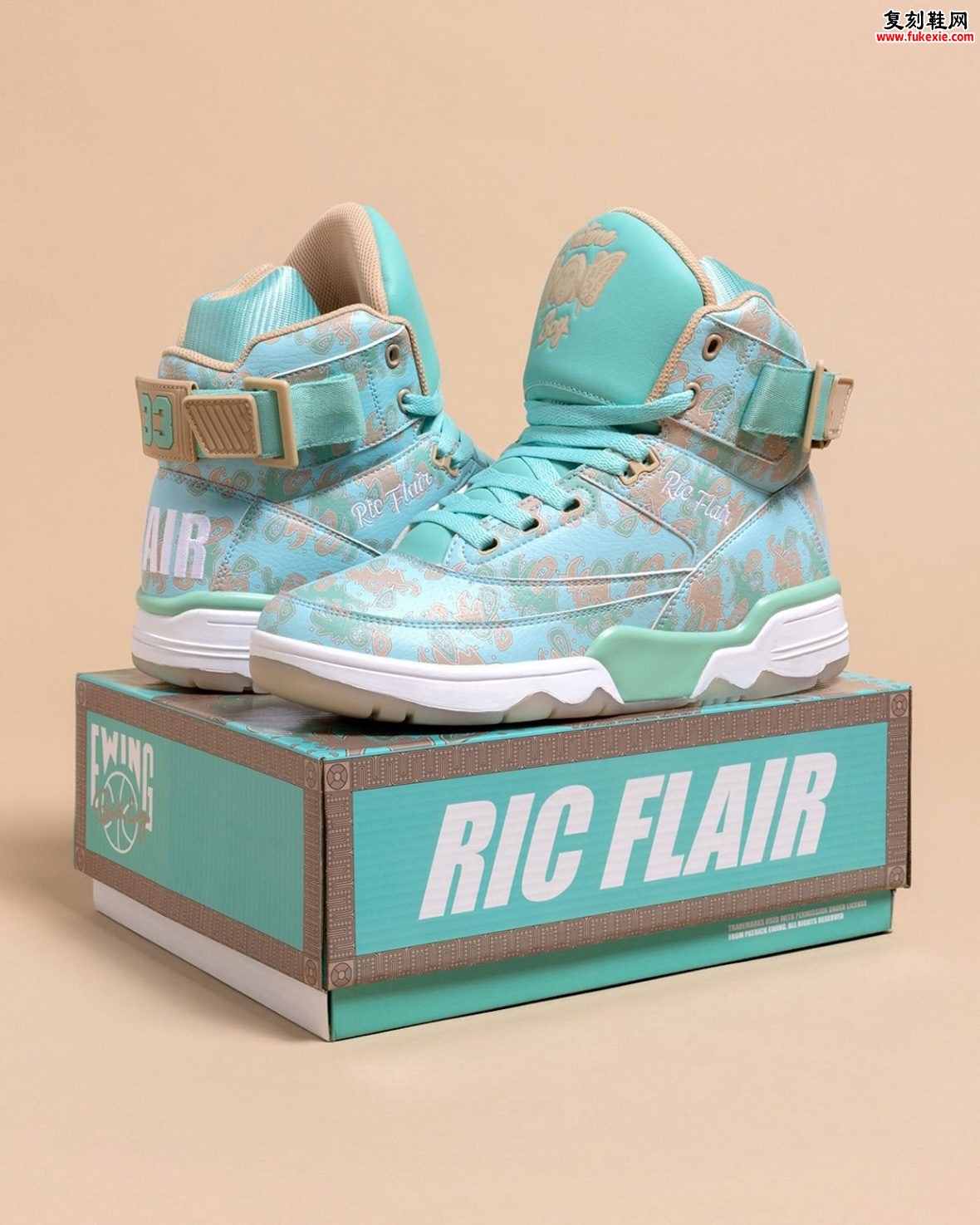 Ric Flair x Ewing Athletics 33 Hi 瑞克弗莱尔联名尤因33高帮复刻1983斯塔尔凯德花卉长袍配色迈阿密9月5日独家发售原创评测