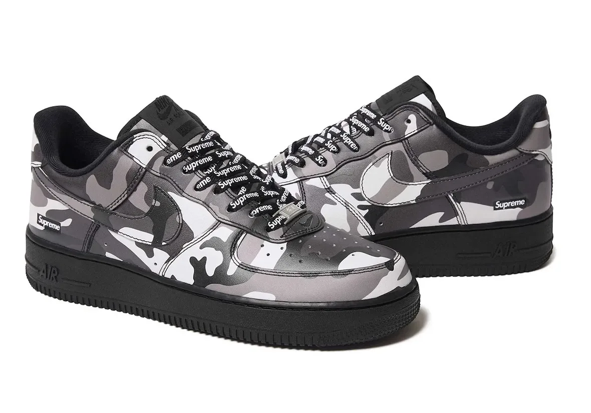 Supreme x Nike Air Force 1 雪地迷彩秋冬发售，迷彩联名细节抢先看