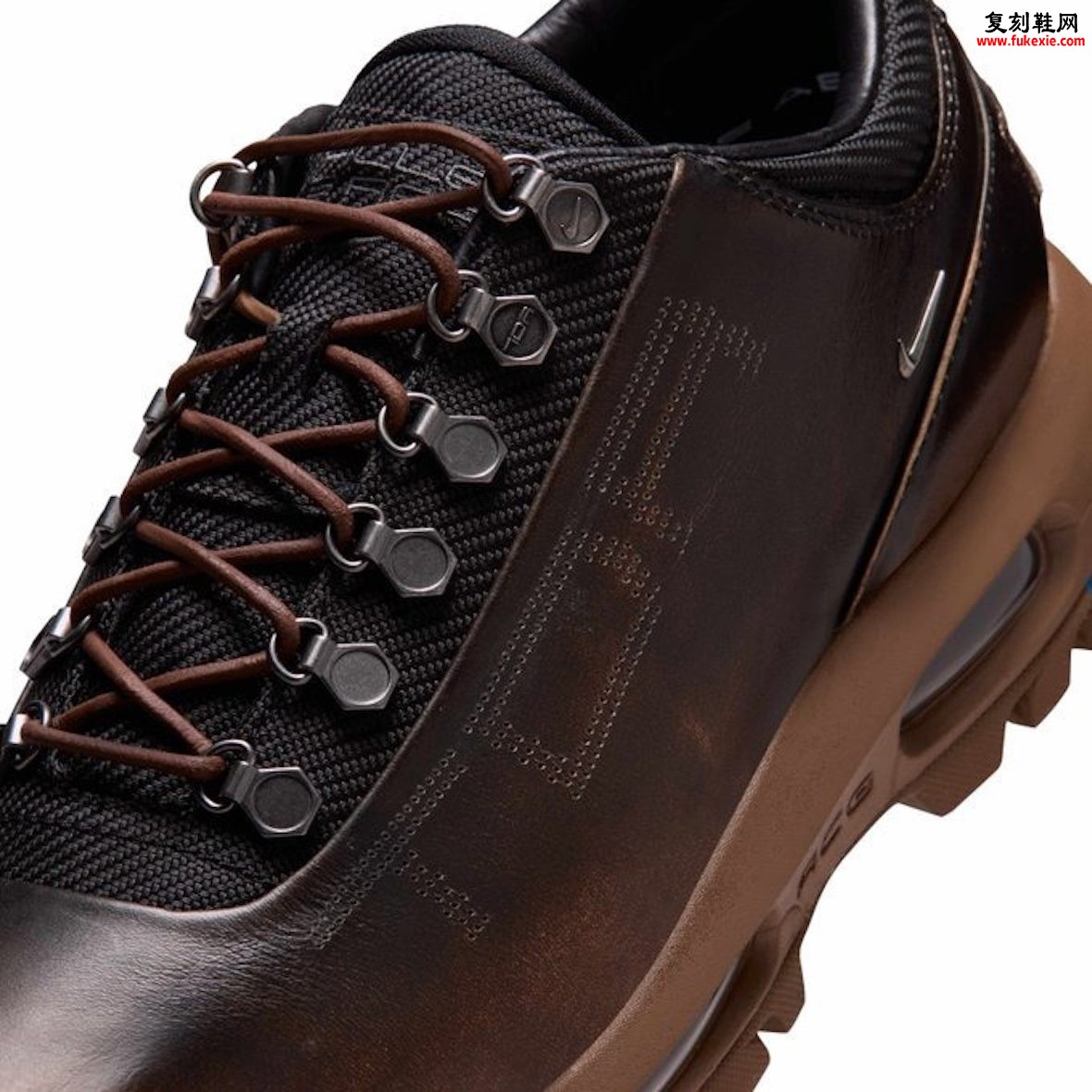 Taller De Rafa x Nike Air Max Goadome Low 布朗克斯汽车工装联名首作 做旧棕皮革六角眼片插图6 Taller De Rafa x Nike Air Max Goadome Low 布朗克斯汽车工装联名首作 做旧棕皮革六角眼片