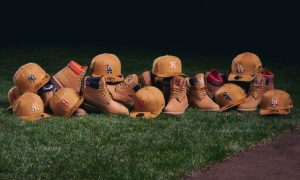 Timberland x New Era x MLB 三方联名小麦色大黄靴8月15日发售，洋基道奇等七队刺绣Logo缩略图