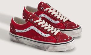 Vans Old Skool 36 Pearlized “Red”万斯珍珠红复古板鞋假日季发售鞋面珍珠水晶点缀做旧中底缩略图