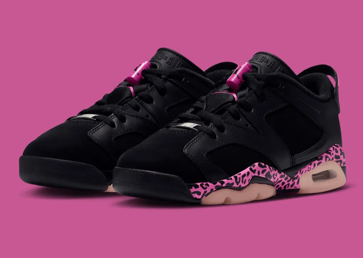 Air Jordan 6 Low GS “Black/Pink Foam”黑粉大象纹GS评测：童鞋专属Laser Fuchsia豹纹设计2026年10月发售解析