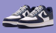 Nike Air Force 1 Low Mini Swoosh午夜海军蓝压纹皮革黄赭缝线货号IX7257-133发售价格125美元缩略图