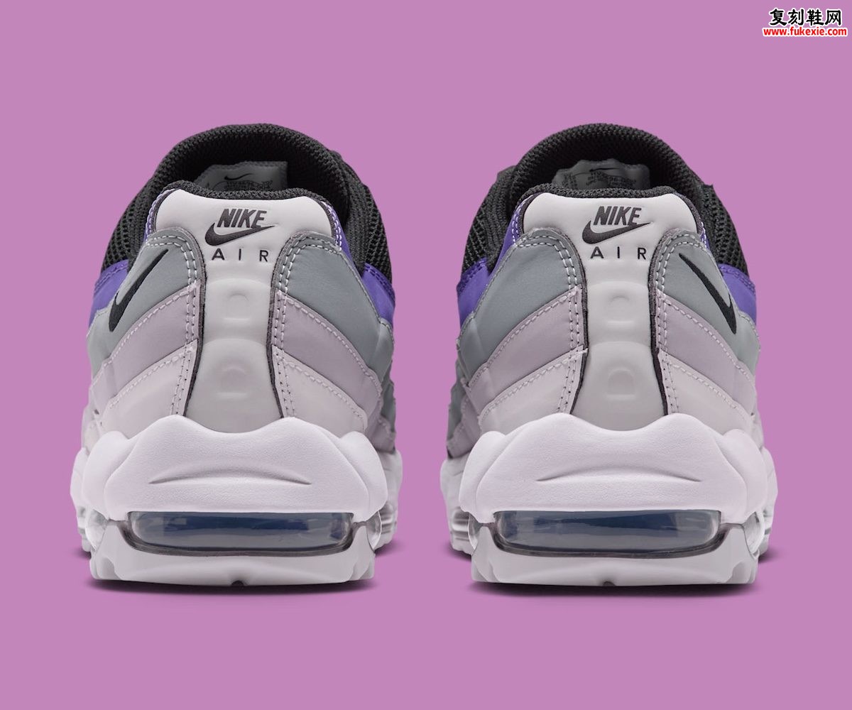 Nike Air Max 95 Golf “Vast Grey/Silver Lilac” 高尔夫版银丁香紫配色2026假日季发售 深度解析与果岭穿搭指南插图4 Nike Air Max 95 Golf “Vast Grey/Silver Lilac” 高尔夫版银丁香紫配色2026假日季发售 深度解析与果岭穿搭指南