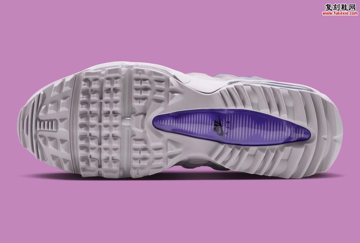 Nike Air Max 95 Golf “Vast Grey/Silver Lilac” 高尔夫版银丁香紫配色2026假日季发售 深度解析与果岭穿搭指南插图5 Nike Air Max 95 Golf “Vast Grey/Silver Lilac” 高尔夫版银丁香紫配色2026假日季发售 深度解析与果岭穿搭指南