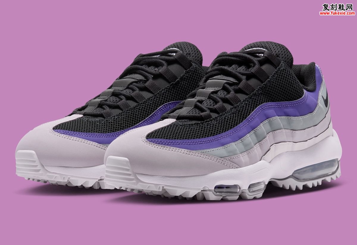 Nike Air Max 95 Golf “Vast Grey/Silver Lilac” 高尔夫版银丁香紫配色2026假日季发售 深度解析与果岭穿搭指南插图 Nike Air Max 95 Golf “Vast Grey/Silver Lilac” 高尔夫版银丁香紫配色2026假日季发售 深度解析与果岭穿搭指南