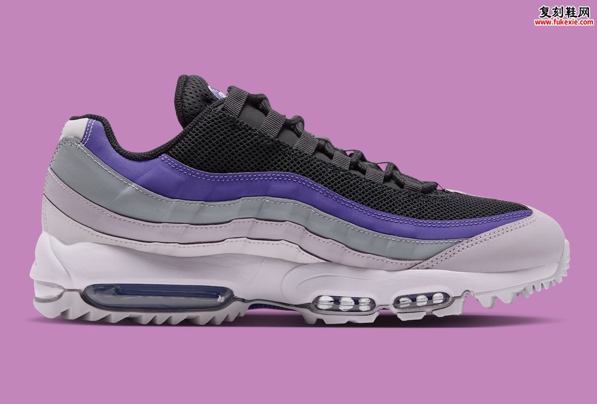 Nike Air Max 95 Golf “Vast Grey/Silver Lilac” 高尔夫版银丁香紫配色2026假日季发售 深度解析与果岭穿搭指南插图2 Nike Air Max 95 Golf “Vast Grey/Silver Lilac” 高尔夫版银丁香紫配色2026假日季发售 深度解析与果岭穿搭指南
