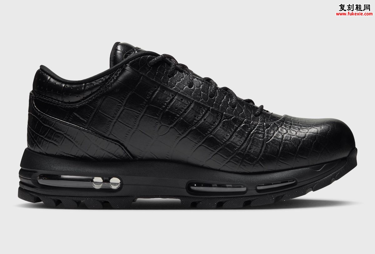 Nike Air Max Goadome Low “Black Croc”黑鳄鱼纹评测:Mauri哈林美学转译与全黑压花2026发售解析插图2 Nike Air Max Goadome Low “Black Croc”黑鳄鱼纹评测:Mauri哈林美学转译与全黑压花2026发售解析