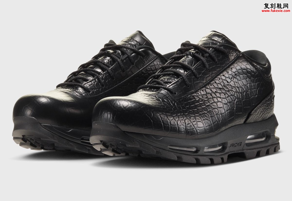 Nike Air Max Goadome Low “Black Croc”黑鳄鱼纹评测:Mauri哈林美学转译与全黑压花2026发售解析插图 Nike Air Max Goadome Low “Black Croc”黑鳄鱼纹评测:Mauri哈林美学转译与全黑压花2026发售解析