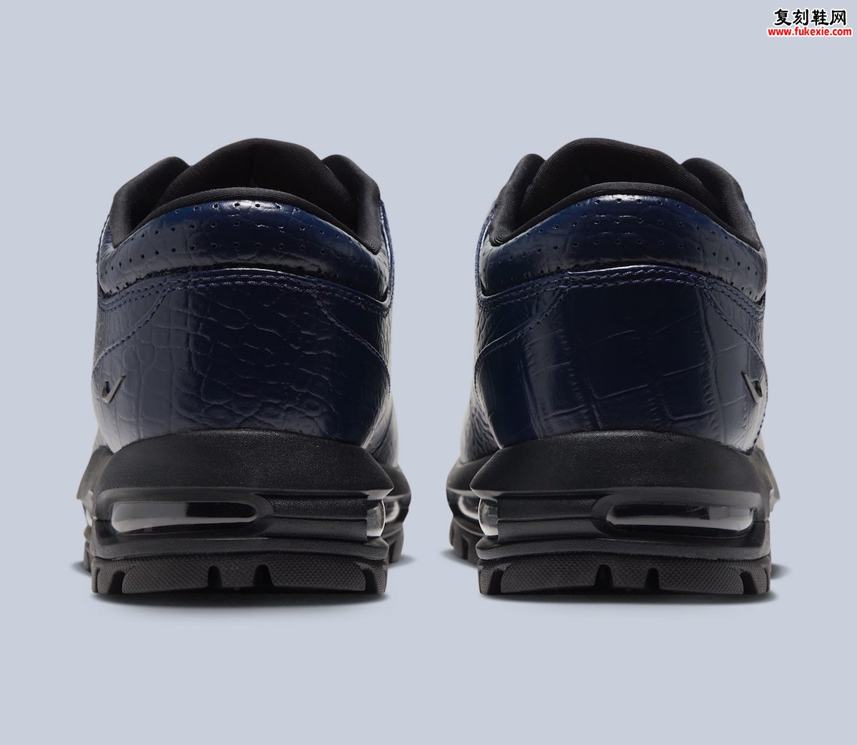 Nike Air Max Goadome Low Navy Croc鳄鱼纹评测:Mauri正装鞋文化转译与Goadome街头符号演化全解析插图4 Nike Air Max Goadome Low Navy Croc鳄鱼纹评测:Mauri正装鞋文化转译与Goadome街头符号演化全解析