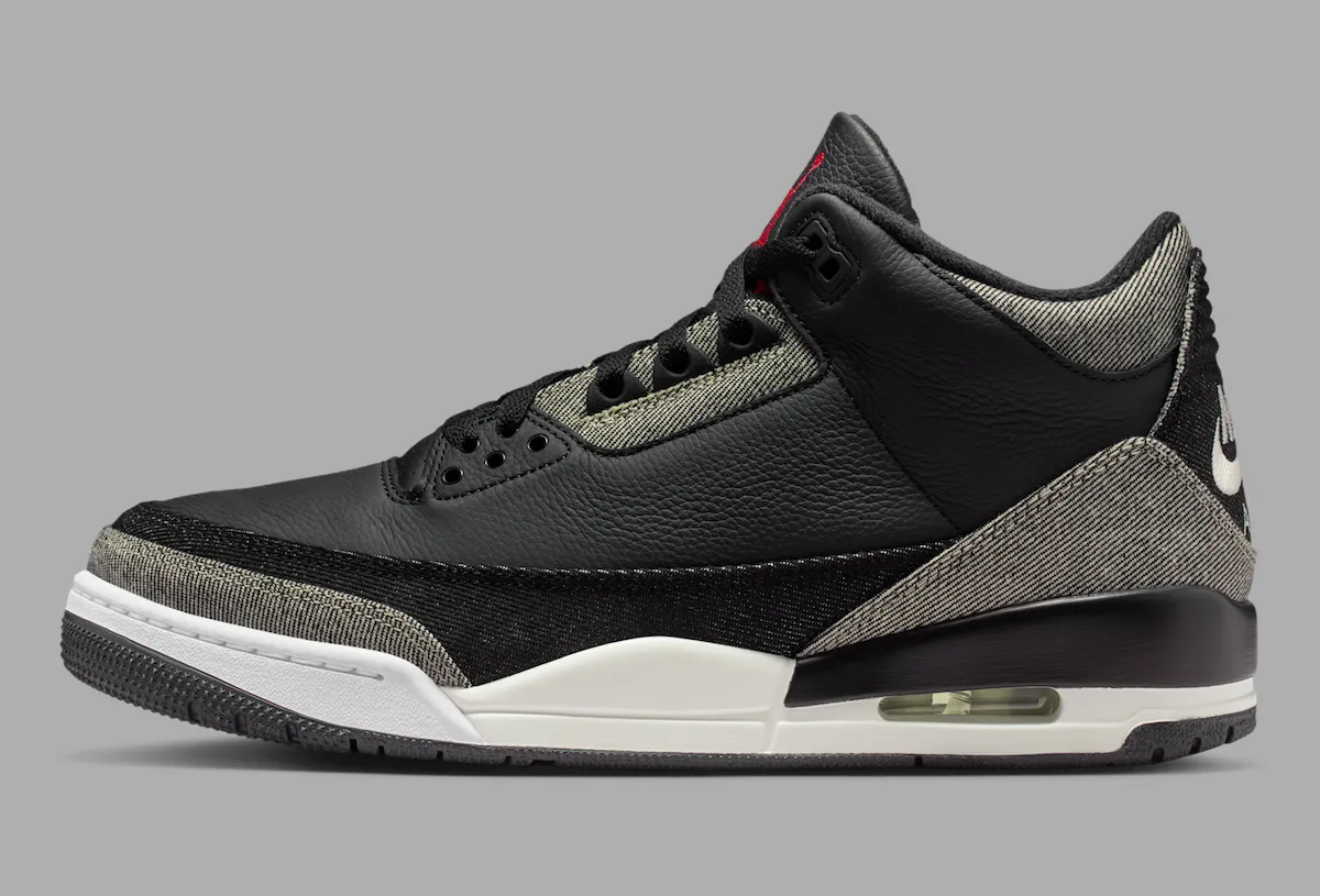 Levi’s x Air Jordan 3 “Black Denim” Levi‘s联名Air Jordan 3 以材质叙事重塑2026春季复古美学