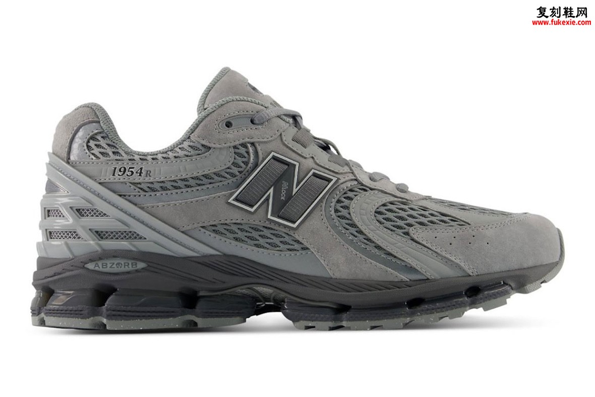 New Balance 1954R 灰黑双色官图释出:2002底盘搭配1906R后跟,ABZORB + N-ergy双重缓震定义2026 Y2K跑鞋新章插图2 New Balance 1954R 灰黑双色官图释出:2002底盘搭配1906R后跟,ABZORB + N-ergy双重缓震定义2026 Y2K跑鞋新章
