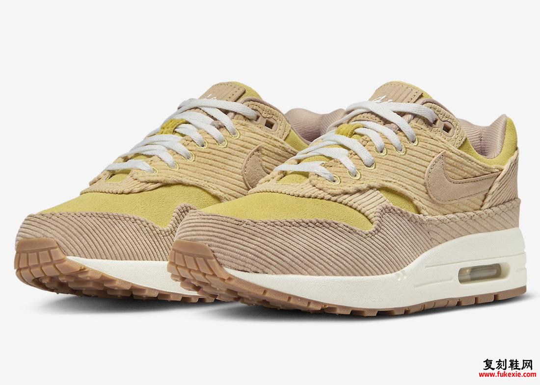 NIKE AIR MAX 1 “BUFF GOLD” 灯芯绒 货号：FB8451-700