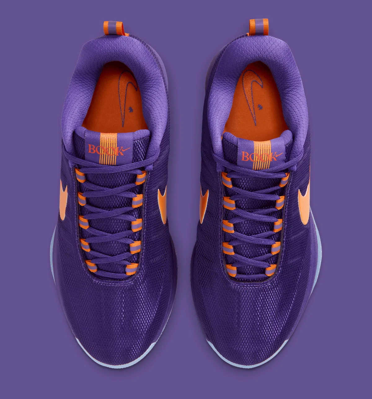 德文·布克二代签名鞋 Nike Book 2 “Sunburst” 复古紫橙配色,Court Purple 鞋面冰蓝水晶底插图3 德文·布克二代签名鞋 Nike Book 2 “Sunburst” 复古紫橙配色,Court Purple 鞋面冰蓝水晶底