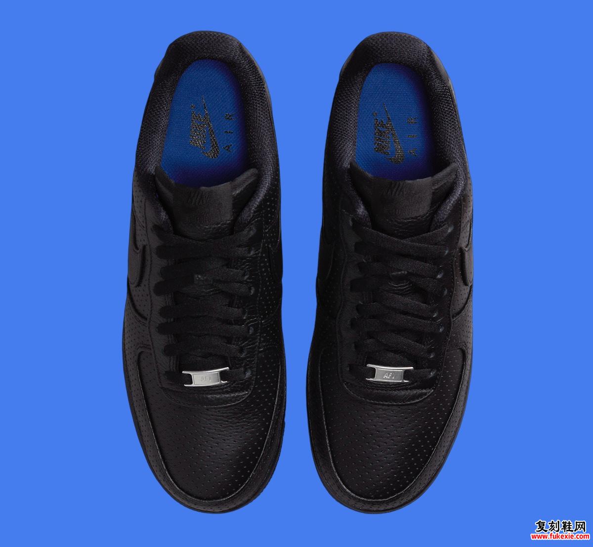 NIKE AIR FORCE 1 低款“穿孔黑色”发售 2024 年 6 月发售 货号：HF8189-001