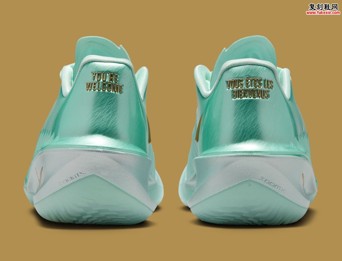 文班亚马自由女神PE：Nike GT Cut 4薄荷绿配色致敬法国，后跟英法双语‘You’re Welcome’