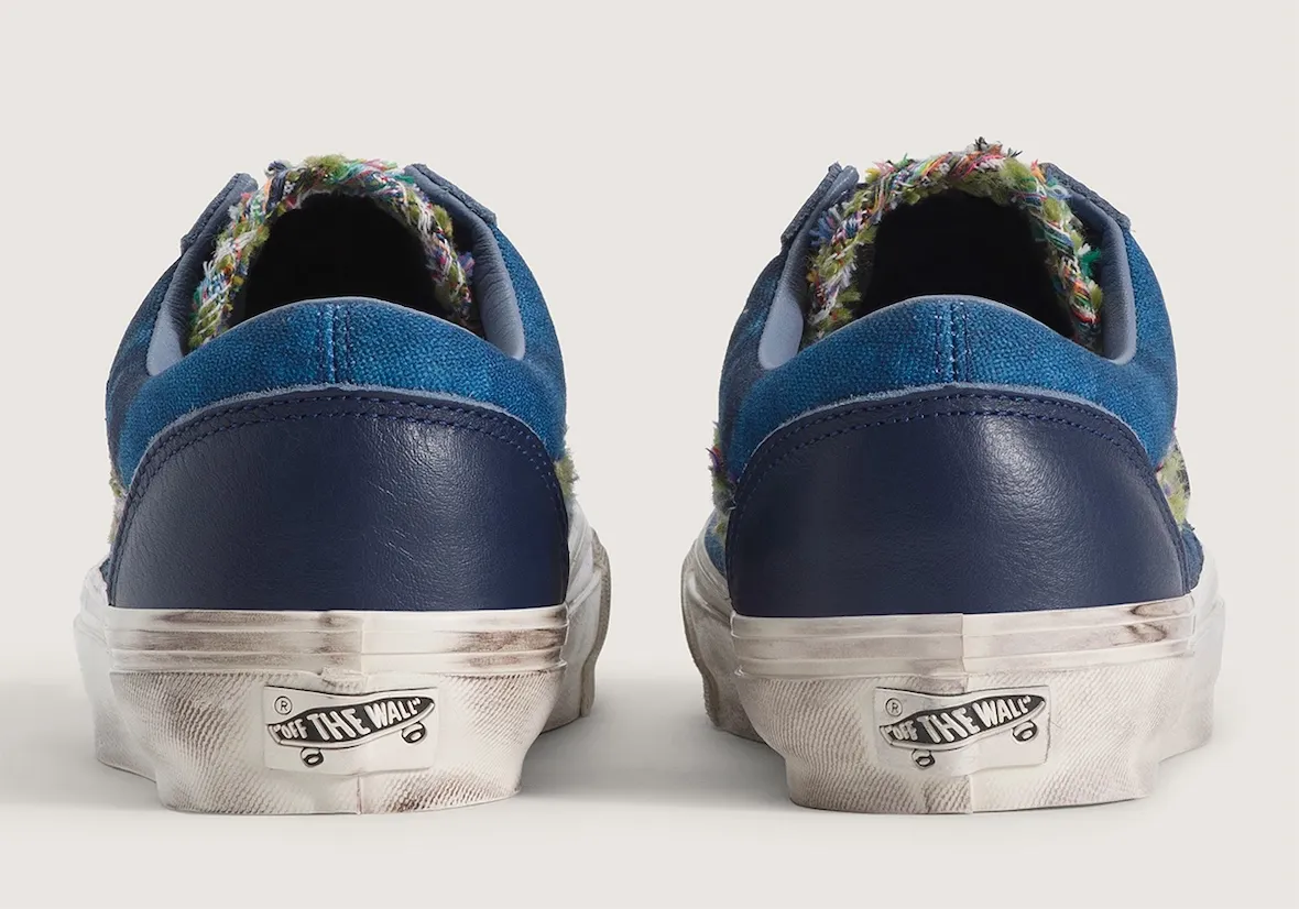 Vans Old Skool 36 Souvenir “Navy”海军蓝复古做旧拼布帆布鞋,附赠别针,2026夏插图3 Vans Old Skool 36 Souvenir “Navy”海军蓝复古做旧拼布帆布鞋,附赠别针,2026夏