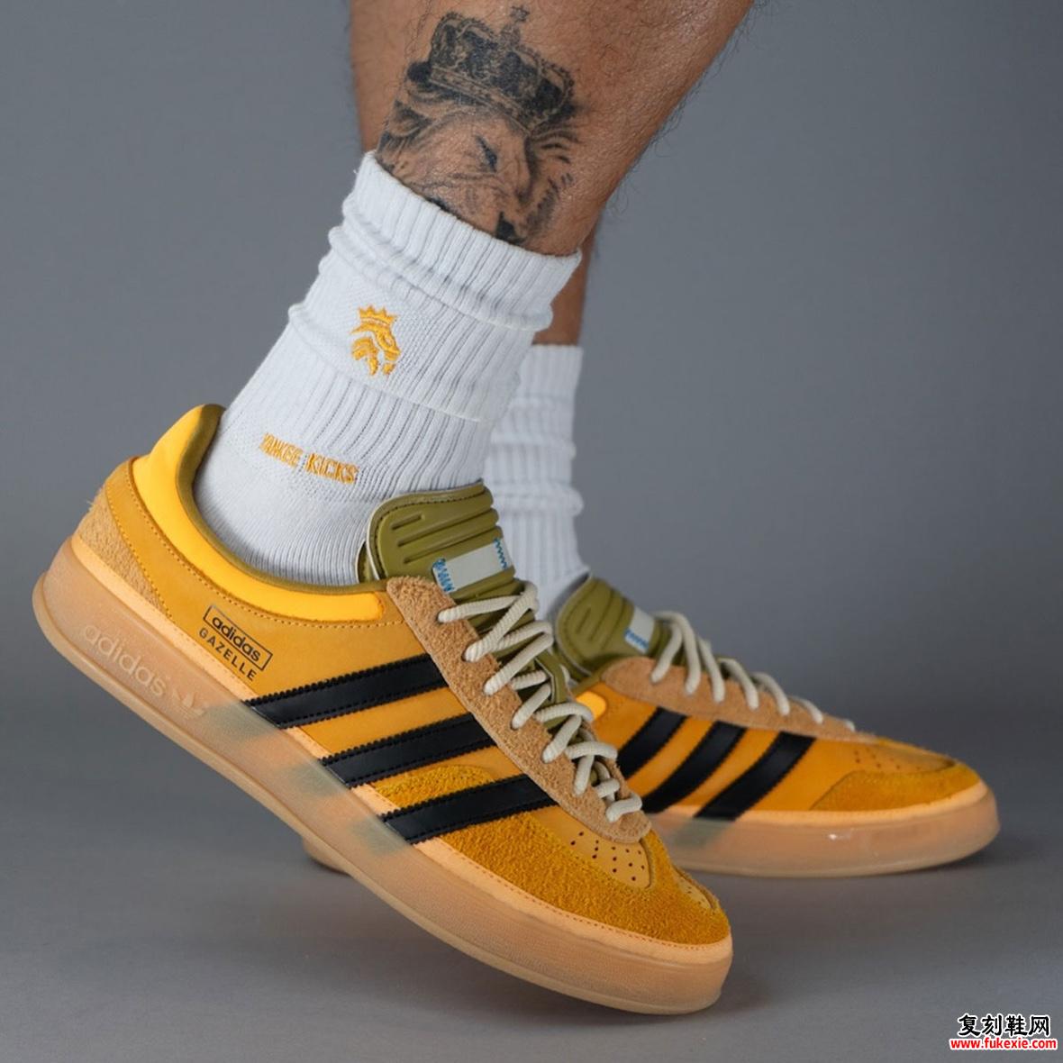 Bad Bunny x adidas Gazelle “Crew Yellow” 2025 年样品一起来欣赏