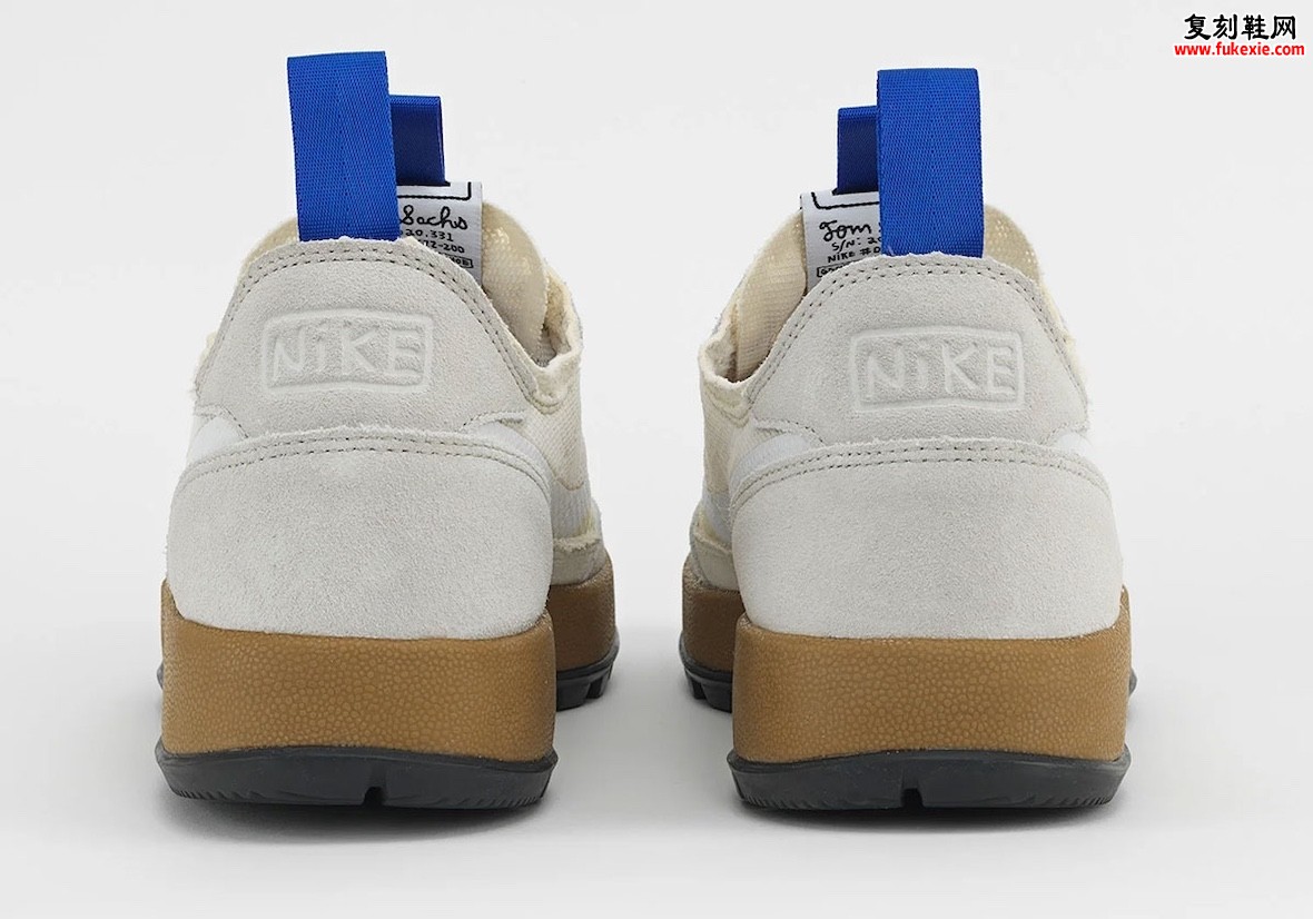 TOM SACHS × NIKE GENERAL PURPOSE SHOE“STUDIO”2025全新补货:110美元打破炒卖宿命插图3 Rear view of Tom Sachs x Nike General Purpose Shoe 2025 showcasing Nike branding on suede heel.