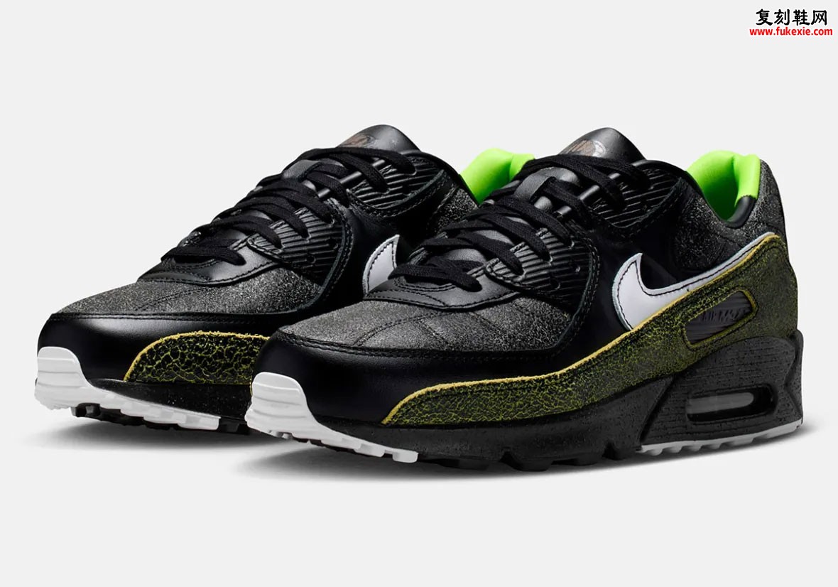 Nike Air Max 90 “Tiempo” 绗缝裂纹皮革荧光绿配色五月二十一日重磅登场