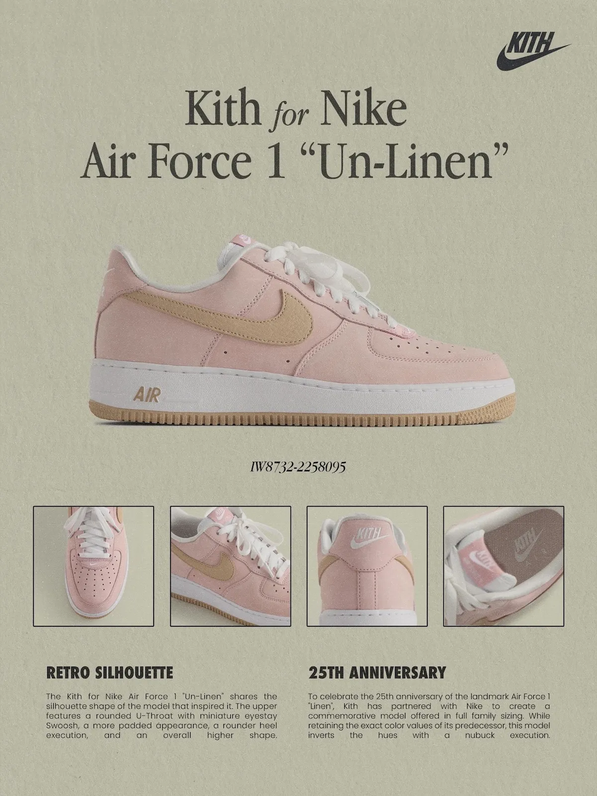 Kith x Nike “Linen” 系列7月20日发售,Un-Linen AF1与AM95共庆25周年传奇配色插图2 Kith x Nike “Linen” 系列7月20日发售,Un-Linen AF1与AM95共庆25周年传奇配色
