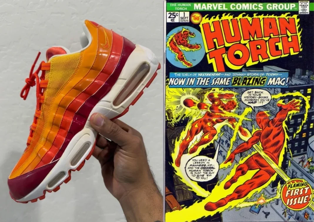 Nike Air Max 95 Human Torch 霹雳火配色2027夏季重磅回归 神奇四侠漫威联名 Big Bubble缩略图