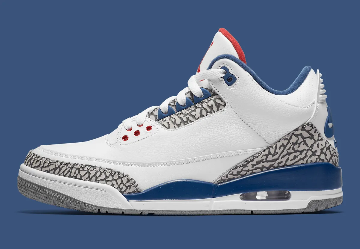 Air Jordan 3 OG “True Blue”Air Jordan 3“True Blue”白蓝红元年配色2026年秋季复刻回归