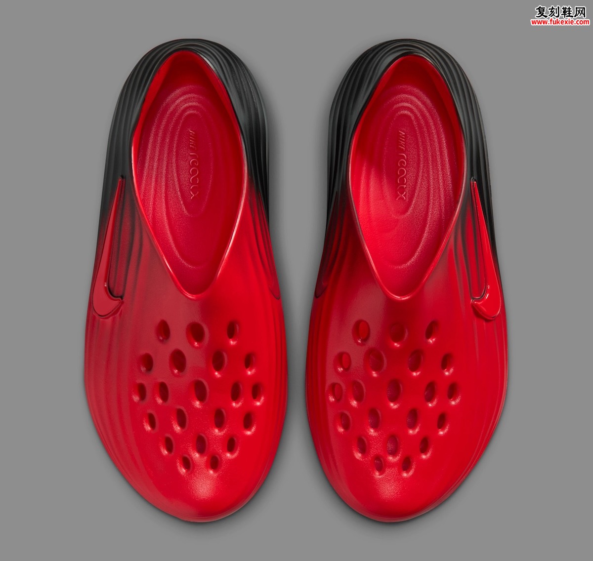 Nike ReactX Rejuven8“Bred Gradient”缓震通勤穆勒鞋70美元点燃夏季：大学红渐变黑诠释Rebrand