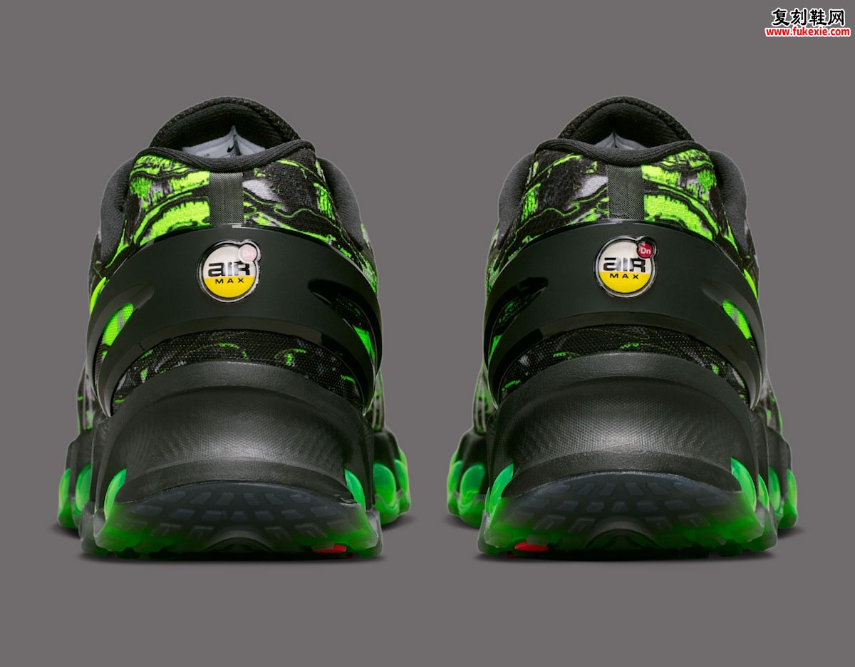 Nike Air Max Dn8 “Black Neon” 黑霓虹配色，黑色大理石纹搭配荧光绿气垫，致敬Air Max 95