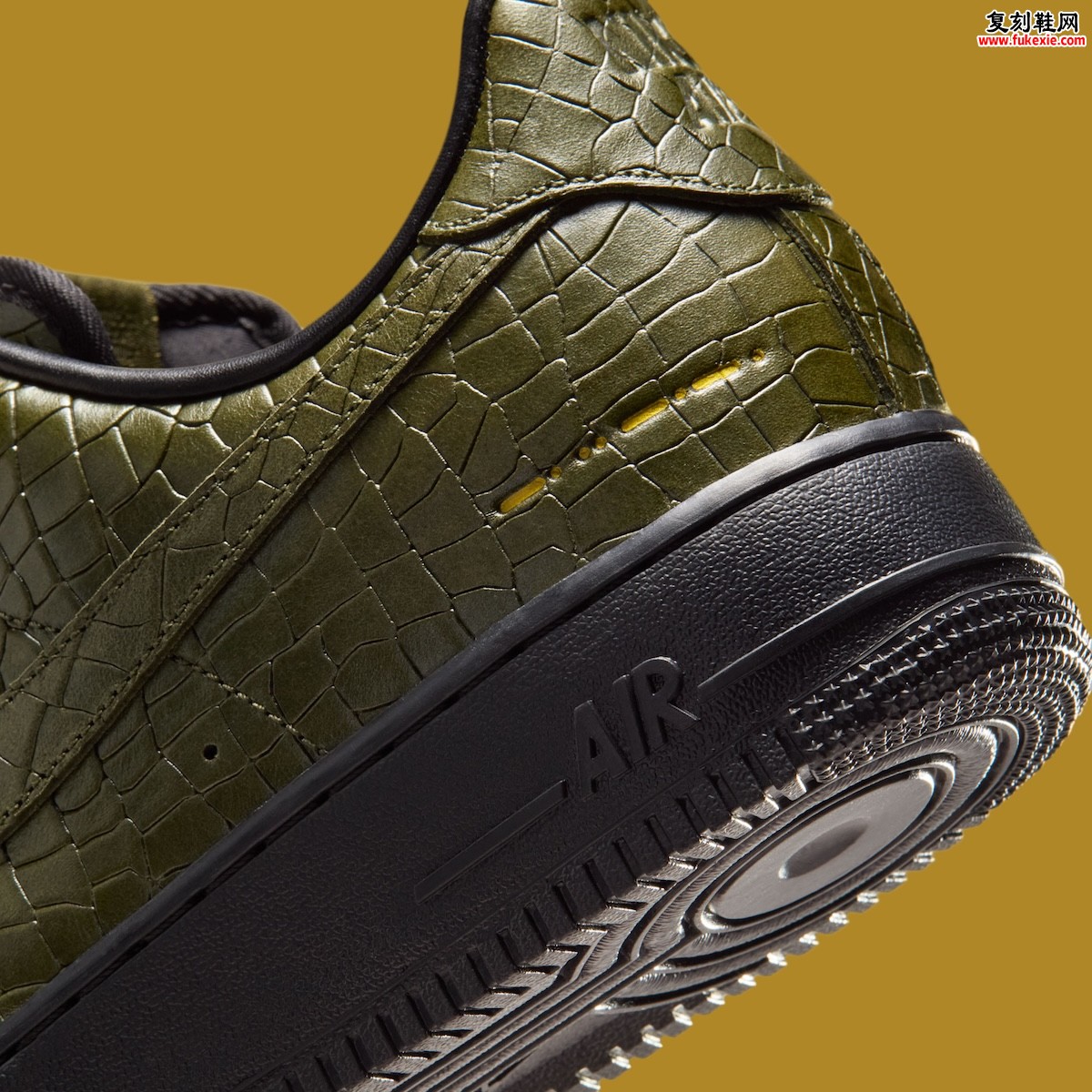 Nike Air Force 1 Low 卡其鳄鱼纹配色 以粗犷皮革重塑经典工装美学