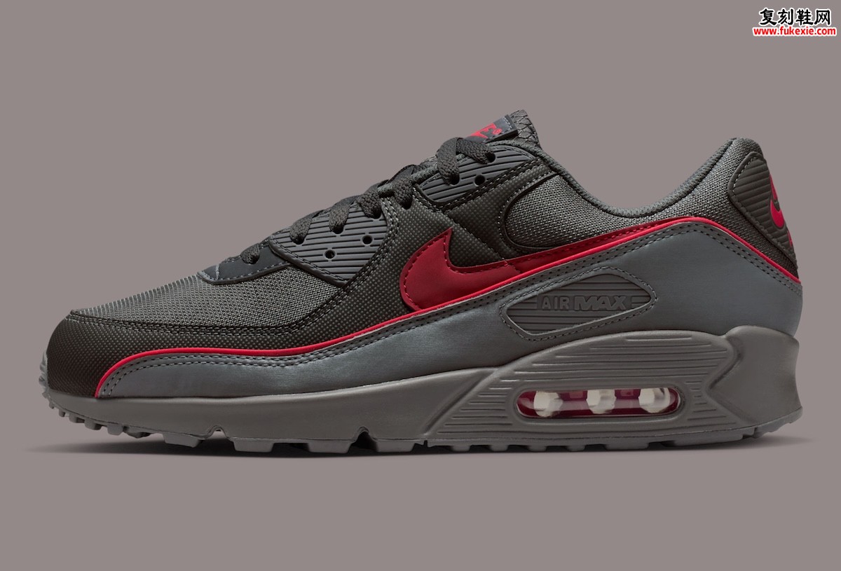 Nike Air Max 90“铁灰红”2025秋日登场,经典跑鞋焕新演绎低调高级感