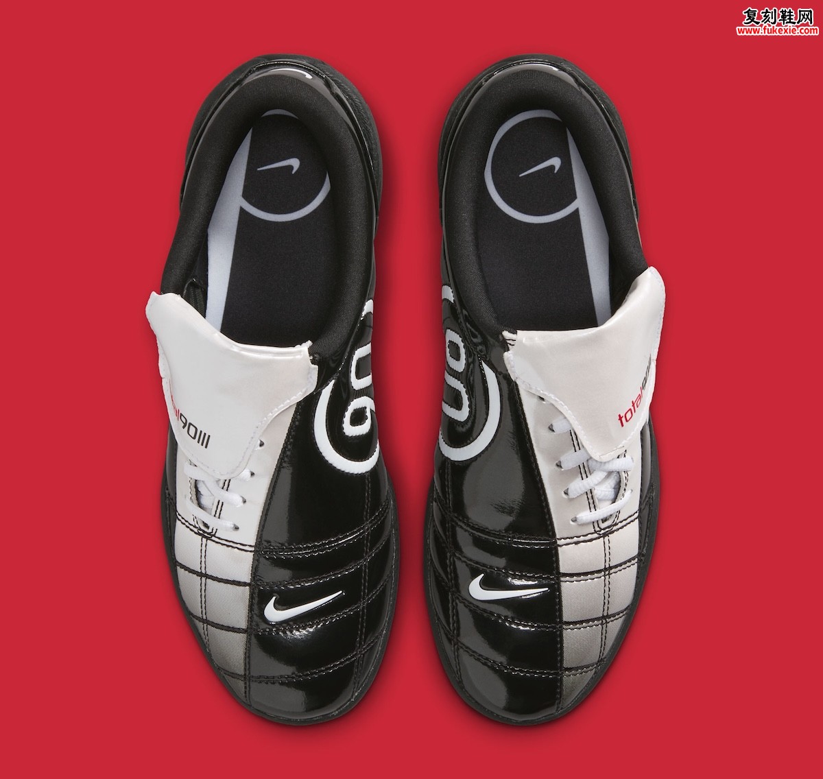 Nike Total 90 III“黑/大学红”2026年3月发售，漆皮亮面重现千禧足球鞋经典美学