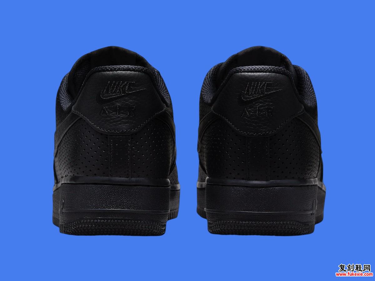 NIKE AIR FORCE 1 低款“穿孔黑色”发售 2024 年 6 月发售 货号：HF8189-001